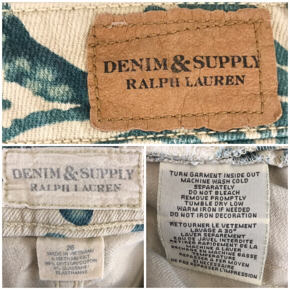 NWT Denim & Supply Ralph Lauren Asiatic Floral Print Ankle Zip Festival Jeans 26 - Picture 9 of 10